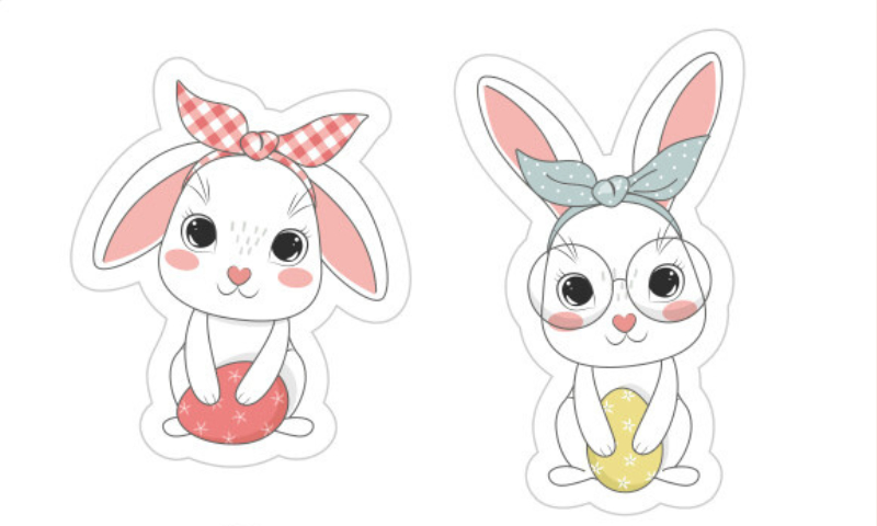 15 Mẫu sticker thỏ cute dễ thương ấn tượng 2024