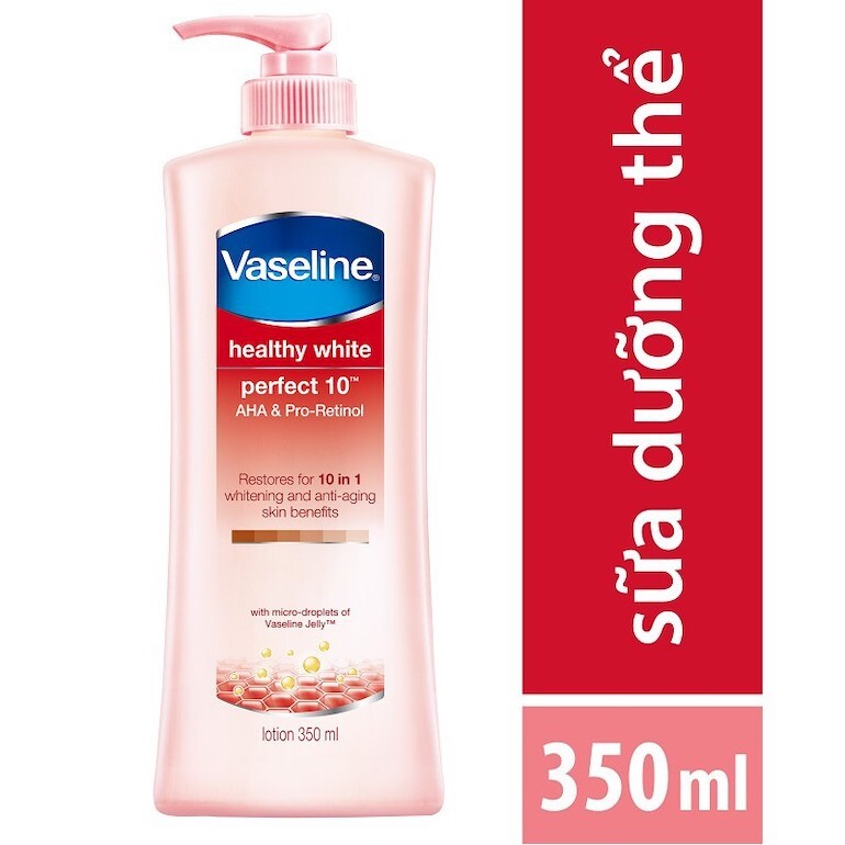 Top 3 loại sữa dưỡng thể Vaseline làm trắng da tốt nhất