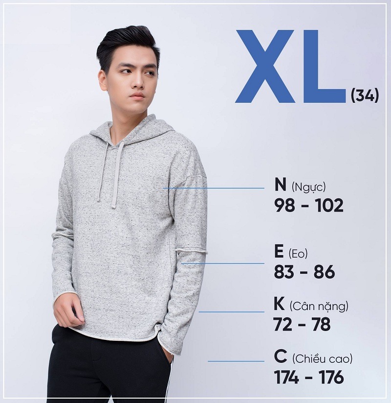 Tìm hiểu về size XL: Cách chọn size chuẩn cơ thể