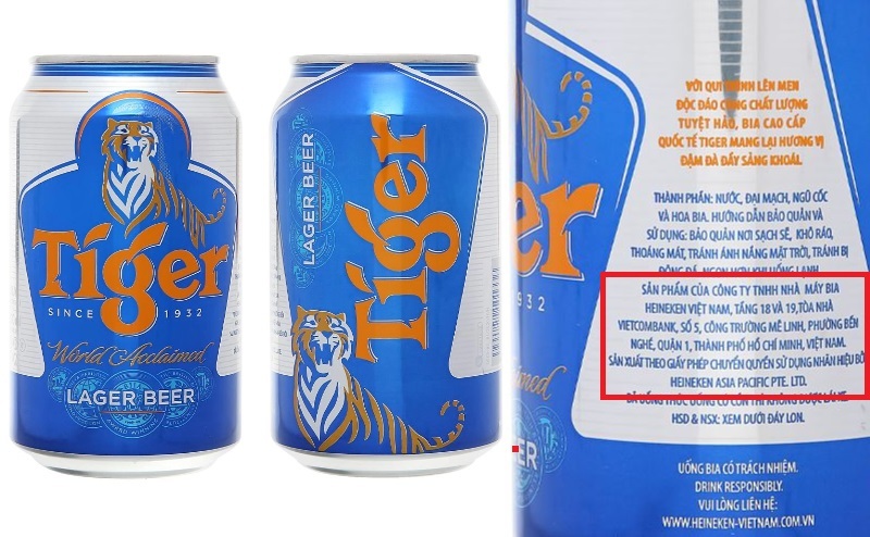 Bia Tiger thùng 24 lon x 330ml