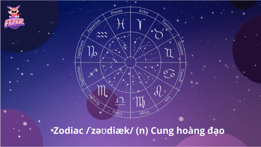 12 cung hoàng đạo tiếng Anh kèm từ vựng về các tính cách giúp bạn mô tả về cung hoàng đạo của mình bằng tiếng Anh