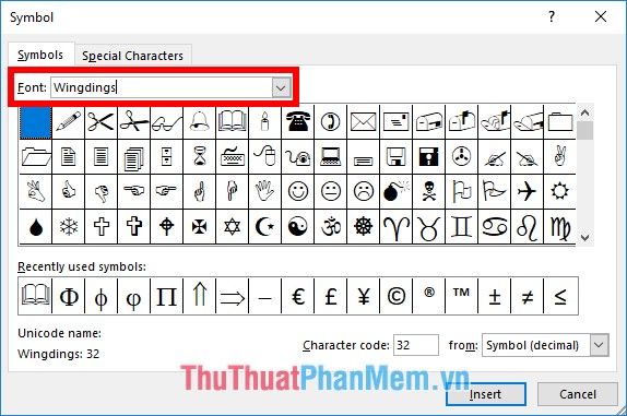 Nhập ký hiệu phi và các ký tự đặc biệt trong Excel