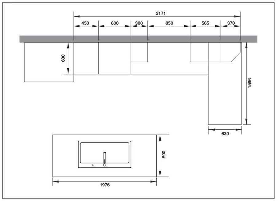 Kích thước bàn bếp đúng chuẩn phong thủy