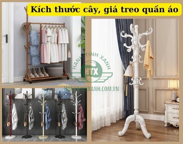 Kích thước cây treo quần áo, giá treo và móc treo đồ