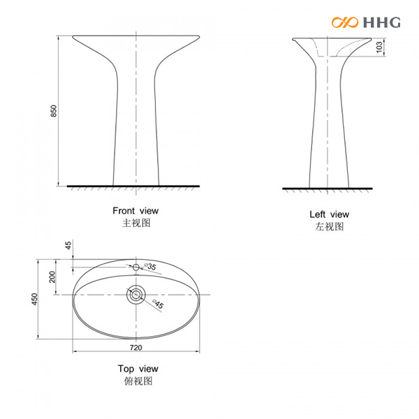 Tổng hợp kích thước 5 loại lavabo AXENT chuẩn từ nhà sản xuất