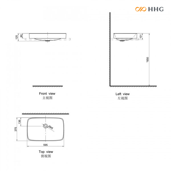 Tổng hợp kích thước 5 loại lavabo AXENT chuẩn từ nhà sản xuất