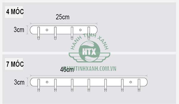 Kích thước cây treo quần áo, giá treo và móc treo đồ